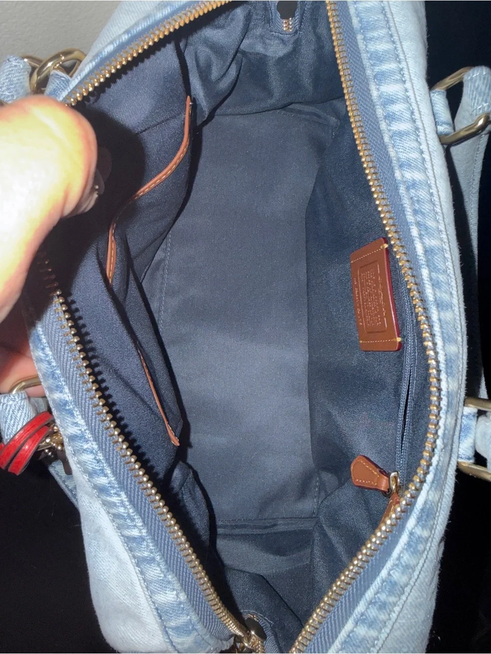 Coach Large Rowan in Loved Denim, like new. *Dust bag included.